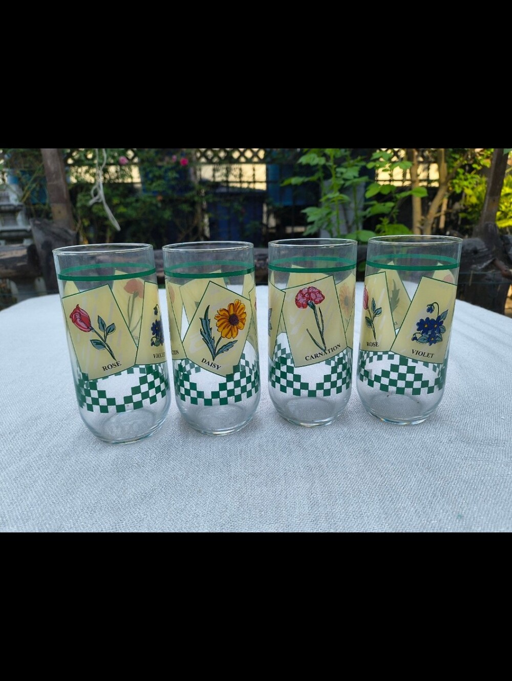 Set of 4 Luminarc Floral 16 oz Tumblers